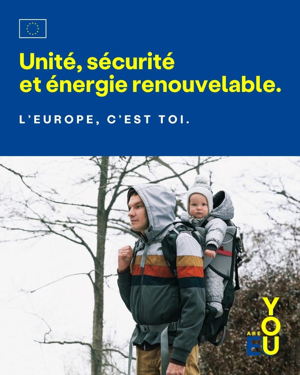 Unité, sécurité et énergie renouvelable.